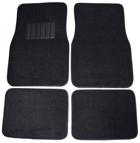 Front And Rear Carpet Car Truck SUV Floor Mats - Black.
